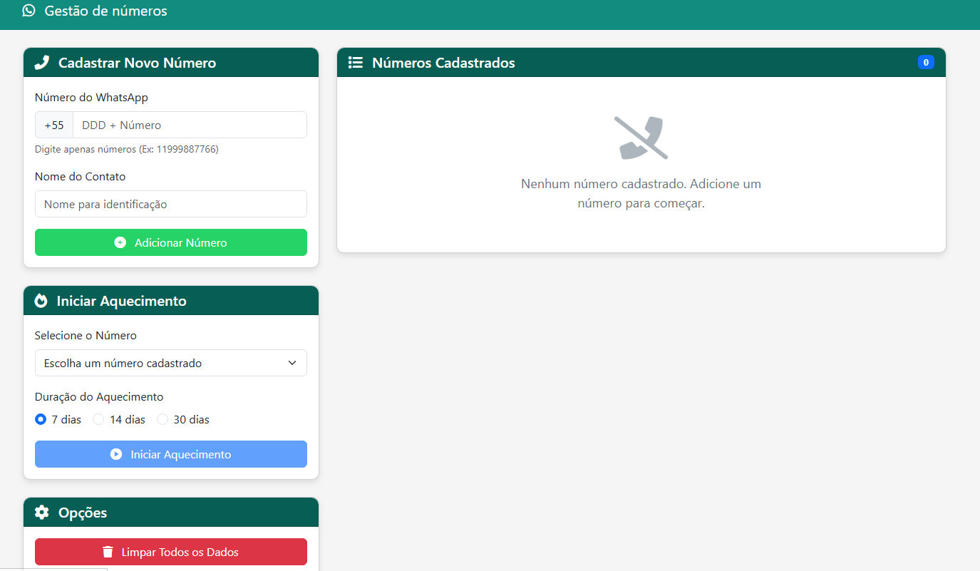 Gerenciador de Números WhatsApp Blindado
